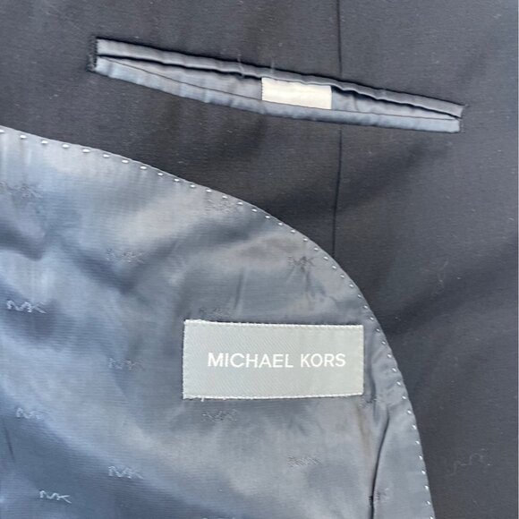 Michael Kors Mens Black Two-Button Suit Jacket With Notch Lapel Size 48R - Picture 9 of 11